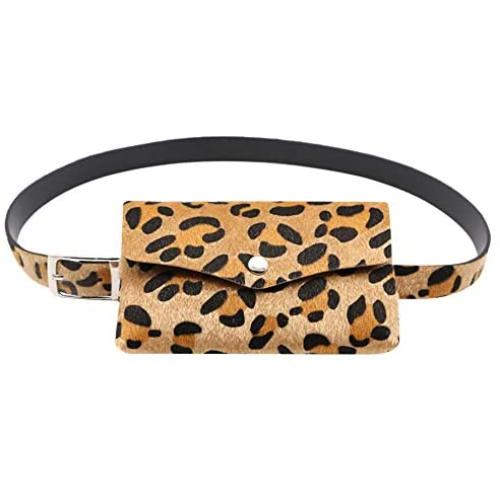 RINKOUa Waist Pack for Running, Women Leopard Horse Hair Decorative Pockets Dual-use Mobile Phone Bag Purse ?? Waist Pack