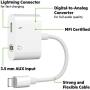 [Apple MFi Certified] iPhone 3.5mm Headphone Adapter & Splitter, 2 in 1 Lightning to 3.5mm AUX Audio Headphone + Charger Cable for iPhone 11/XS/XR/X 8 7, iPad, Support Calling + + Sync + Music Control