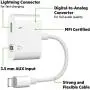 [Apple MFi Certified] iPhone 3.5mm Headphone Adapter & Splitter, 2 in 1 Lightning to 3.5mm AUX Audio Headphone + Charger Cable for iPhone 11/XS/XR/X 8 7, iPad, Support Calling + + Sync + Music Control