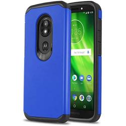 CasemartUSA Phone Case for [Motorola Moto E5 (XT1920DL)], [DuoTEK Series][Blue] Shockproof Cover [Impact Resistant][Defender] for Moto E5 (Tracfone, Simple Mobile, Straight Talk, Total Wireless)