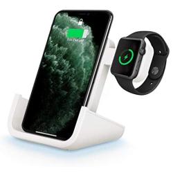 Wireless Charger, Yuwiss 2 in 1 Dual Wireless Charging Dock Station with iWatch Stand for iWatch 5/4/3/2/1, Fast Charger for iPhone 11/11 Pro Max/XR/XS Max/XS/X/8/8P