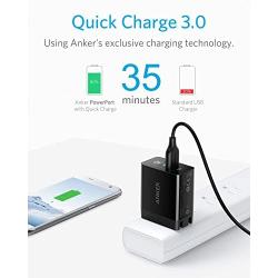 Quick Charge 3.0, Anker 18W 3Amp USB Wall Charger (Quick Charge 2.0 Compatible) Powerport+ 1 for Anker Wireless Charger, Galaxy S10e/S10/S9/S8/Plus, Note 9/8, LG G7/V40/V30+, iPhone, iPad and More