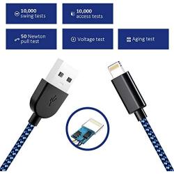 iPhone Charger, MFi Certified Lightning Cable 5Pack Durable Fast Charger KRISLOG Nylon Braided USB Fast Charging&Syncs Cord Compatible iPhone 11 Pro Xs MAX XR 8 8 Plus 7 7 Plus 6s 6s Plus SE