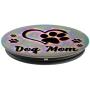 Dog Mom Gift Cute Dog Paw Print Heart Black Rainbow PopSockets Grip and Stand for Phones and Tablets
