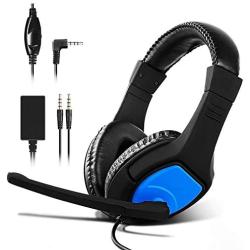 Headset for Nintendo Switch, STOGA Gaming Headset Noise Cancelling 3.5mm Wired Adjustable Over-Ear,Headset with Microphone,Volume Control Headphone Compatible with PS4/PC/Mobile Blue