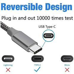 USB Cable Type C,10FT 2PACK,Long Braided Charging Cord,Fast Charger for Samsung Galaxy A10e,S10e,S10 Plus,Note 10 9 Plus,Google Pixel 3 3a XL,LG V50 V40 G8 G7 ThinQ,V30,Moto Z4 G7 One,ZTE Axon 10 Pro