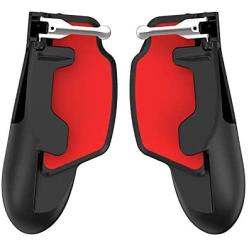 Gamepad for PUBG Mobile Phone Trigger Shooter Controller for iPad/Android/iOS L1R1 Trigger Fire Button Target Key Joystick (Black red)