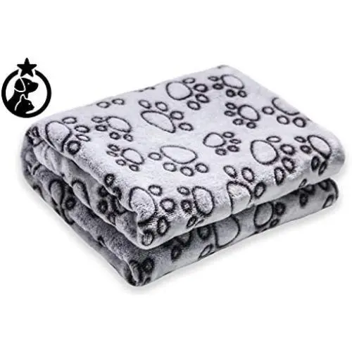 Fluffy Fleece Dog Blanket, Soft and Cozy Pet Throw with Paws Print for Dogs & Cats, Machine Washable Premium Non Shedding, Senior Gray Fleece Fluffy Fleece Dog Blanket, Soft and Cozy Pet Throw with Paws Print for Dogs & Cats, Machine Washable Premium Non Shedding, Senior Gray Fleece