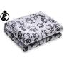 Fluffy Fleece Dog Blanket, Soft and Cozy Pet Throw with Paws Print for Dogs & Cats, Machine Washable Premium Non Shedding, Senior Gray Fleece
