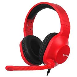 SADES Stereo Gaming Headset -Spirits- Headphones with Noise-Reduction Microphone & Control-Remote for PC Computers Laptop PS4 New Xbox One Cellphones Tablets (Red)