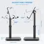 Cell Phone Stand, Phone Stand for Desk Height Adjustable, Tablet Stand Holder Desktop Phone Holder for Desk Compatible with All Mobile Phones,iPad, (Black) Cell Phone Stand, Phone Stand for Desk Height Adjustable, Tablet Stand Holder Desktop Phone Holder for Desk Compatible with All Mobile Phones,iPad, (Black)