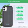 voo Battery Case for iPhone 11, Upgraded 6800mAh Extended Rechargeable Charging Case Protective Portable Battery Pack for iPhone 11 External Charging Cover 6.1 inch Smart Case - Black