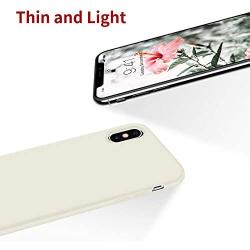 OTOFLY Liquid Silicone Gel Rubber Full Body Protection Shockproof Case for iPhone Xs/iPhone X，Anti-Scratch&Fingerprint Basic-Cases，Compatible with iPhone X/iPhone Xs 5.8 inch (2018), (Antique White)
