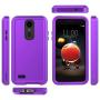 AMENQ Case for LG Aristo 2/LG Aristo 3/LG Tribute Empire/LG Tribute Dynasty/LG Rebel 3 LTE/LG Rebel 4, Heavy Duty Shockproof Silicone Rubber Shell and Anti-Resistant PC Armor Protective Cover(Purple)