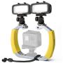 Movo Diving Rig Bundle with 2 Waterproof LED Lights - Compatible with GoPro HERO3, HERO4, HERO5, HERO6, HERO7, HERO8, Max, Session, and Waterproof Action Cam - Scuba Accessories for Underwater Camera