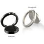 Sinjimoru Phone Ring Holder & Finger Ring Stand 360° Rotation, Phone Grip Kickstand for iPhone Attachable to Magnetic Car Mount Finger Loop for Cell Phone. Ringo Mini Metallic Black