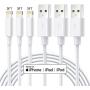 MFi Certified iPhone Charger Cable - Novtech 3Pack 3FT Lightning Cable - iPhone USB Charging Cable for iPhone 11 Pro XR Xs Max X 8 Plus 7 Plus 6S Plus 6 Plus 5S 5C 5 SE iPod iPad Air Pro - White