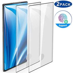 [2-Pack] Galaxy Note 10 Plus Tempered Glass Screen Protector [Fingerprint Compatible] [Case-Friendly] [Full Coverage] [HD Clear] for Samsung Galaxy Note 10 Plus/Note 10+