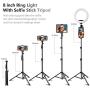 8" Selfie Ring Light with Tripod Stand & Phone/Pad Holder for Live Sream/Makeup JOGDRC Mini LED Camera Ringlight for YouTube Video/Photography Compatible with iPhone 11 Xs Max XR iPad(8" Ring Light)