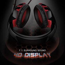 RUNMUS Gaming Headset Xbox One Headset with 7.1 Surround Sound, PS4 Headset with Noise Canceling Mic & LED Light, Compatible with PC, PS4, Xbox One Controller(Adapter Not Included)