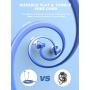 Earbuds, Vogek Tangle-Free Flat Cord Ergonomic in-Ear Headphones with Dynamic Crystal Clear Sound, Earphones with S/M/L Eartips Compatible with Samsung, Android Phone and More (Blue)