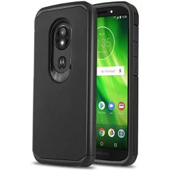 CasemartUSA Phone Case for [Motorola Moto E5 (XT1920DL)], [DuoTEK Series][Black] Shockproof Cover [Impact Resistant][Defender] for Moto E5 (Tracfone, Simple Mobile, Straight Talk, Total Wireless)