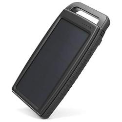 Solar Power Bank Portable Charger RAVPower 15000mAh Outdoor Dual USB External Battery Pack Power Pack and Flashlight (IPX4 Splashproof, Dustproof, Solar Panel Charging, DC5V/2A Input)