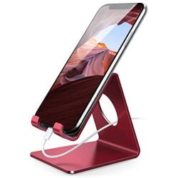 Lamicall Cell Phone Stand, Phone Dock : Cradle, Holder, Stand Compatible with Switch, All Android Smartphone, Phone 6 6s 7 8 X Plus 5 5s 5c XS Max XR 11 Pro Charging Accessories Desk - Red