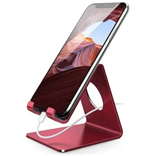 Lamicall Cell Phone Stand, Phone Dock : Cradle, Holder, Stand Compatible with Switch, All Android Smartphone, Phone 6 6s 7 8 X Plus 5 5s 5c XS Max XR 11 Pro Charging Accessories Desk - Red Lamicall Cell Phone Stand, Phone Dock : Cradle, Holder, Stand Compatible with Switch, All Android Smartphone, Phone 6 6s 7 8 X Plus 5 5s 5c XS Max XR 11 Pro Charging Accessories Desk - Red