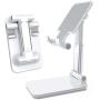 Cell Phone Stand for Desk, Foldable Adjustable Phone Stand Holder for Desk Tablet iPad Stands Sturdy Portable Hands Free iPhone Stand, Compatible with iPhone/Samsung/All Mobile Phone (White)