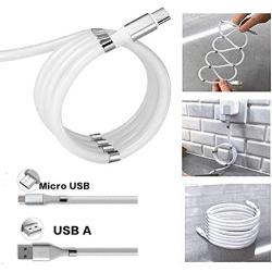 Magic Cable, ownta Magnetic Charging Cable, Lighting Charging Wire Redesigned Absorption Nano Data Cables Compatible with Samsung/Android Mobile Phones 666