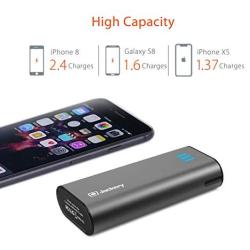 Jackery Portable Charger Bar Power Outdoors 6000mAh Pocket-Sized External Battery Pack Fast Charger Power Bank with Emergency LED Flashlight for iPhone, Samsung and Other Devices - Black