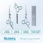 GLADOG Professional Grooming Scissors for Dogs with Safety Round Tips, 4 in 1 Dog Grooming Scissors Set, Sharp and Durable Pet Grooming Shears for Dogs and Cats