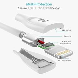 Syncwire iPhone Charger Lightning Cable 6ft [Apple Mfi Certified] Ultra-Durable Fast Charging & Syncing Apple Charger Cord for iPhone Xs Max XR X 8 Plus 7 Plus 6S 6 Plus Se 5, iPad iPod - White