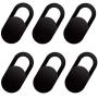 COOLOO Webcam Cover, 6-Pack Ultra Thin Design Webcam Cover Slide for Laptop, PC, MacBook Pro, iPhone, iMac, iPad, Smartphone, Protect Your Privacy and Security Digital Sliding Covers - Black