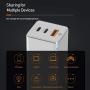 USB C Wall Charger, Baseus 65W Fast Portable 3 Port Charger [GaN Tech], USB-C QC PD 3.0 Power Adapter, Type C Charging Block for iPhone 11 Pro, iPad Pro, MacBook, Surface, USBC Laptop, Samsung, Pixel