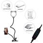 Lusweimi Selfie Ring Light with Cell Phone Holder & 25" Arms，Ring Light Clamp Compatible for iPhone & Android Smart Phone, Desk Lamp with Lazy Bracket for Live Stream/Makeup/YouTube/Photography