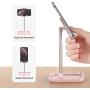 Licheers Cell Phone Stand, Adjustable Phone Stand for Desk Tablet Stand Compatible with iPad, iPhone, Android Smartphone, Nintendo Switch and More 4-11 inch Devices (Pink)
