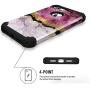 Hocase iPhone 8 Plus Case, iPhone 7 Plus Case, Heavy Duty Shockproof Protection Hard Plastic+Silicone Rubber Hybrid Protective Case for iPhone 7 Plus/iPhone 8 Plus - Purple White Marble