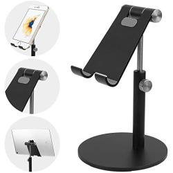 Co-Goldguard Adjustable Tablet Stand Cell Phone Desk Holder Aluminum Desktop Stand Solid Anti-Slip Portable Universal Holders Compatible with All Mobile Smart Phone Tablet,Black