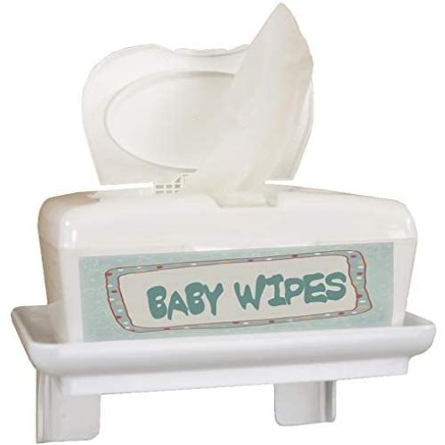 McLee Creations Wonder Shelf - Small Plastic Bathroom Shelf for Smartphone and Flushable Baby Wipes - Stick On Wall Mount Cell Phone Holder Stand (1, White)