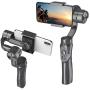 Acouto 3 Axis Stabilizer for Cameras,H4 3 Axis Handheld Anti-shake Mobile Phone Gimbal Stabilizer for Cellphone Action Camera