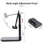 Adjustable Tablet Cell Phone Stand for Desk Fully Foldable Angle Height Adjustable Portable Stable Desktop Phone Holder Cradle Dock Compatible with iPhone Samsung, iPad, Up to 10 Inch Screen