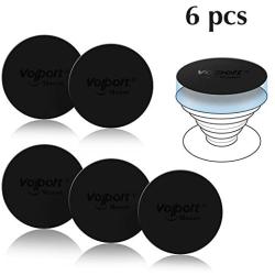 VOLPORT Mount Metal Plates Replacement 6pcs for Magnetic Phone Magnet Car Mount, Phone 3M Strong MagicPlate Metal Disc Sticker Adhesive Round for Magnet Cell Phone Holder Grip(Pops Stand Not Included)