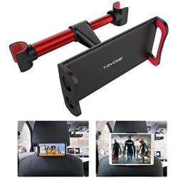 Car Headrest Mount, Tryone Tablet Headrest Holder Compatible with Smartphones/Tablets/Switch 4.7"-10.5", Headrest Posts Width 4.9in-5.9in(Red)