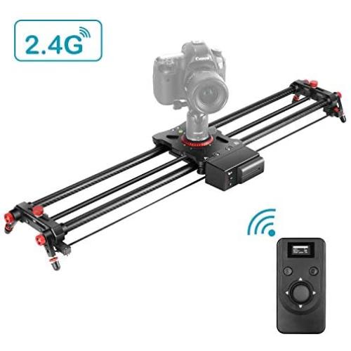 Neewer Motorized Camera Slider, 31.5-inch 2.4G Wireless Control Carbon Fiber Track Rail with Mute Motor/Time Lapse Video Shot/Follow Focus Shot/120 Degree Panoramic Shot for DSLRs, Load up to 22 lbs