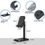B-Land Cell Phone Stand, Adjustable Phone Holder Stand for Desk, Universal Desktop Phone Stand Tablet Stand Compatible with iPhone SE 11 Pro XS Max XR X 8 7 6S Plus Samsung Galaxy S10 S9 & Tablets