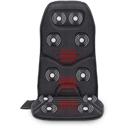 COMFIER Massage Seat Cushion with Heat - 10 Vibration Motors, 3 Heating Pad, car Back Massager for Chair, Massage Chair Pad for Back Pain Relief car and Home Office use