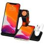 Wireless Charger 4 in 1 Charging Dock for Airpods Pro and Iwatch 5 Charging Station Fast Charging Stand for iPhone 11/11Pro/11 Pro Max/X/XS/XR/Xs Max 8/8 Plus,for Samsung S10/S9/S8//Note 10/9/8 Black