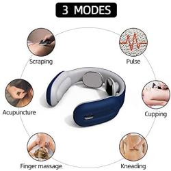 Neck Massager,Intelligent Portable Neck Massager with Heat Cordless,3 Modes 15 Levels Smart Deep Tissue Trigger Point Massage Use at Office,Car,Home,Outdoor